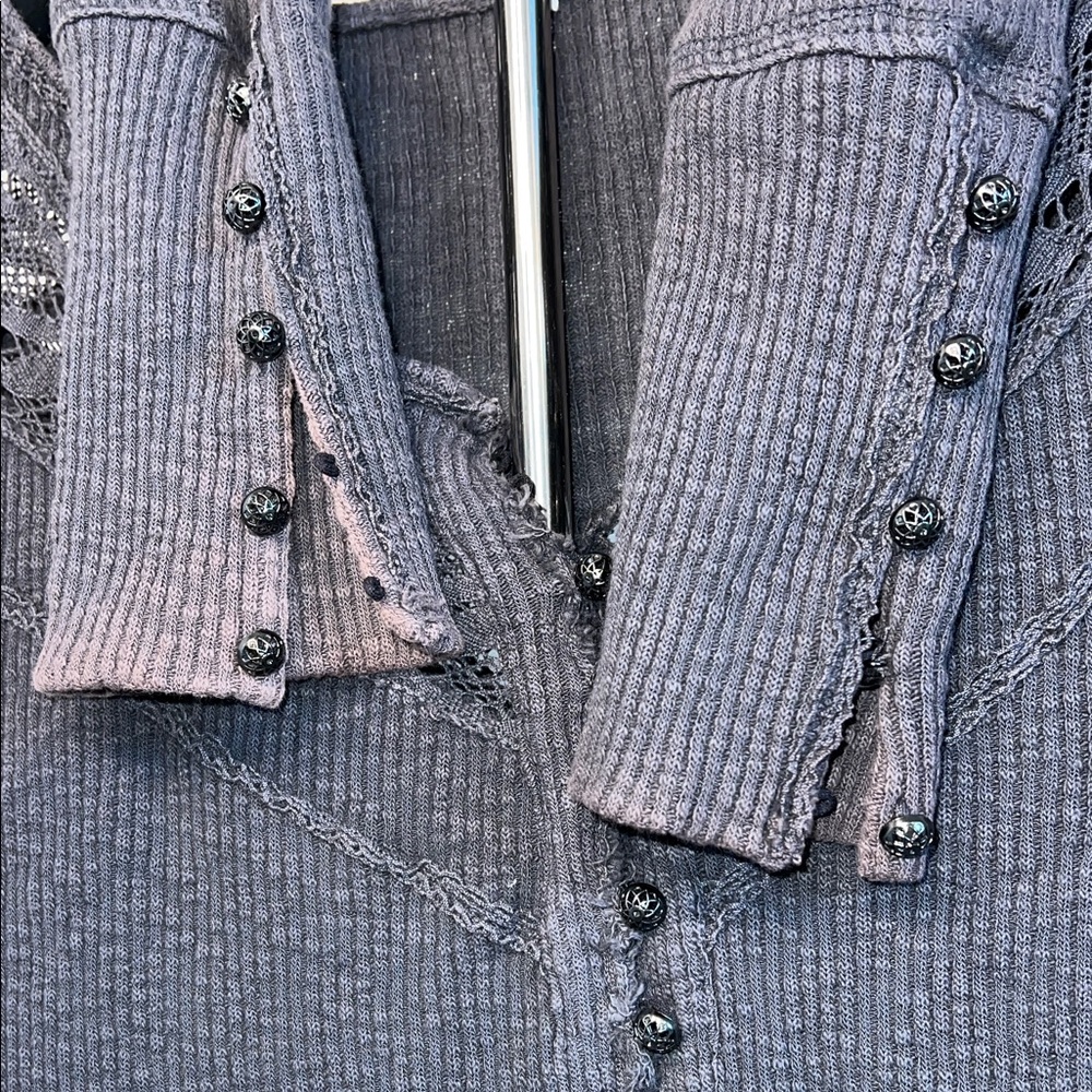 FP Movement by Free People Dark Gray Lace Detail Blouse - Picture 4 of 8
